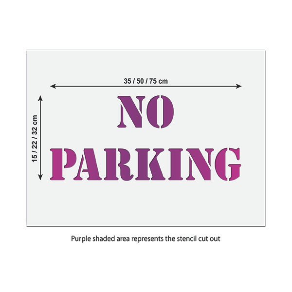 No Parking Stencil Size